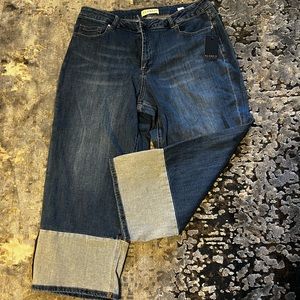 Eloqui Blocked Hem Crop Jeans